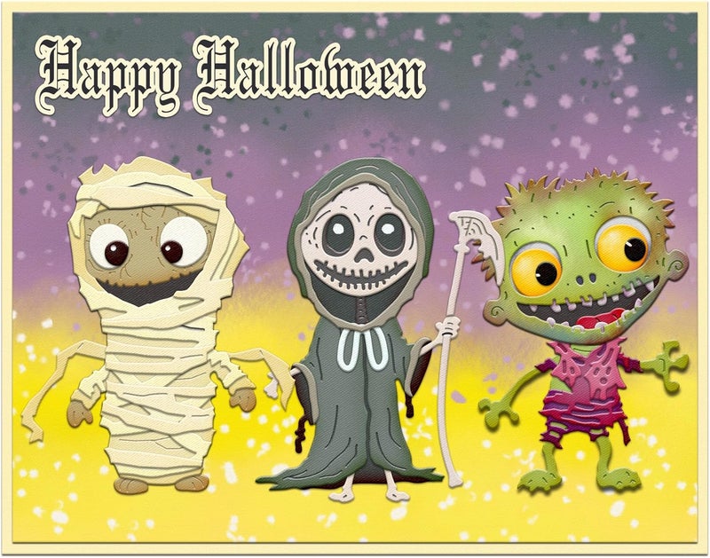 Yi Xuan Halloween Clear Silicone stampReusable Stamp with Pumpkins, Skulls, Bats, Santa Claus, and Holiday Designs. Used for Making Cards, scrapbooks, and DIY templates (Halloween Mummy) - Image 4